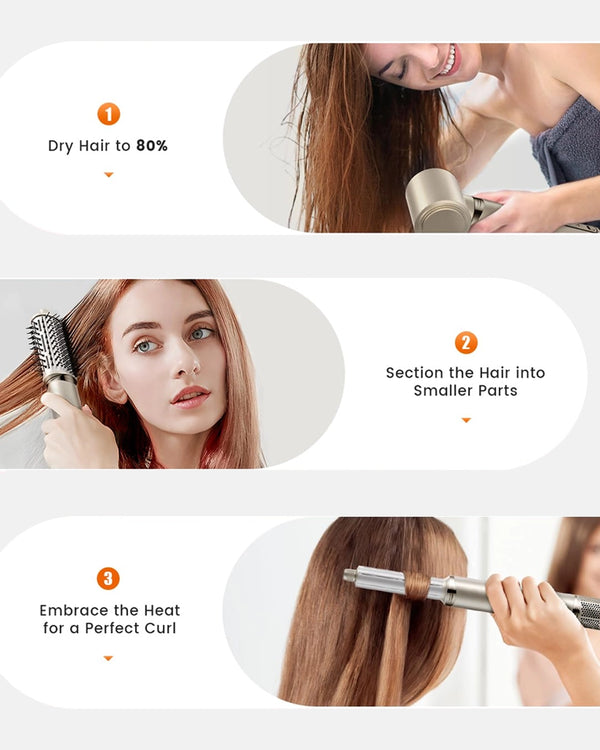 8-in-1 Professional Hot Air Hair Styler & Blow Dryer Brush