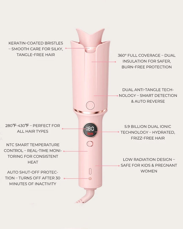 Smart Auto-Sensing Curling Iron with Ionic & Keratin Care