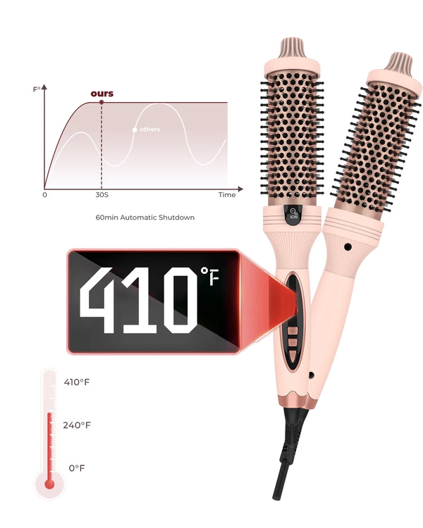3-in-1 Pro Negative Ion Two PTC Heaters Thermal Brush