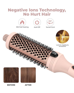 3-in-1 Pro Negative Ion Two PTC Heaters Thermal Brush