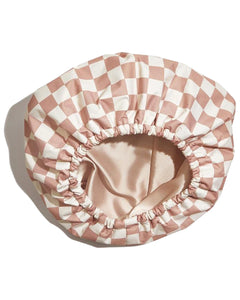 Women’s Luxury Waterproof Shower Cap with Satin Lining