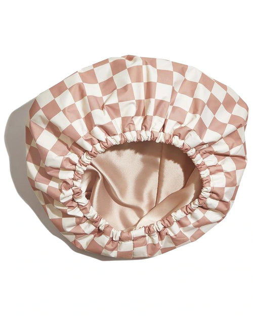 Women’s Luxury Waterproof Shower Cap with Satin Lining