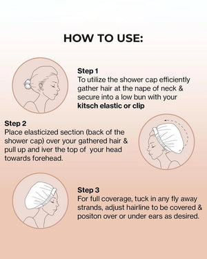 Women’s Luxury Waterproof Shower Cap with Satin Lining
