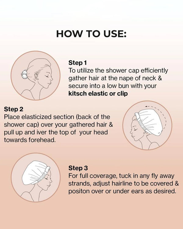 Women’s Luxury Waterproof Shower Cap with Satin Lining