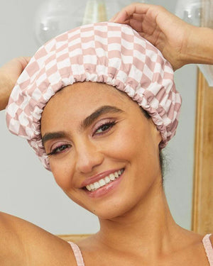 Women’s Luxury Waterproof Shower Cap with Satin Lining